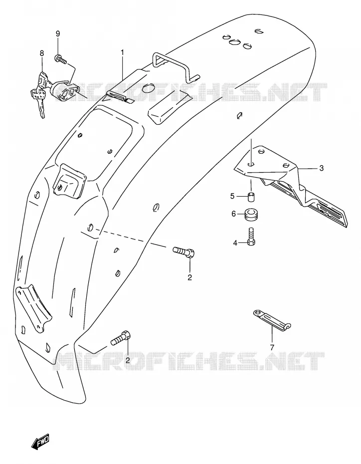 ACHTERSPATBORD Suzuki MOTO 650 BOULEVARD 1999  LS650PX(E3/E28)