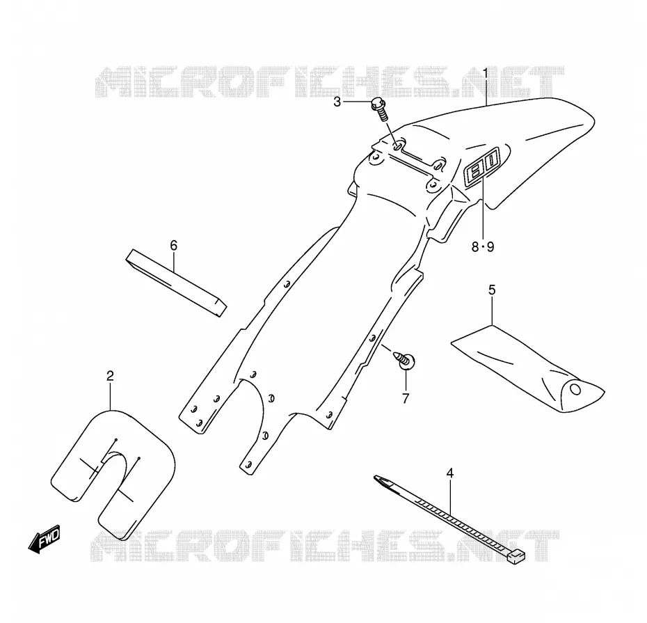 ACHTERSPATBORD Suzuki MOTO 80 JR 2004  JR80K4(P3/P28)