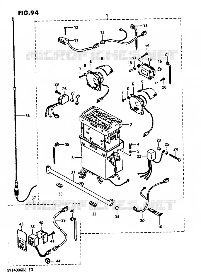 AUDIO KIT GV1400GTG OPTIONEEL Suzuki MOTO 1400 CAVALCADE 1988  GV1400GDJ(G/H/J)