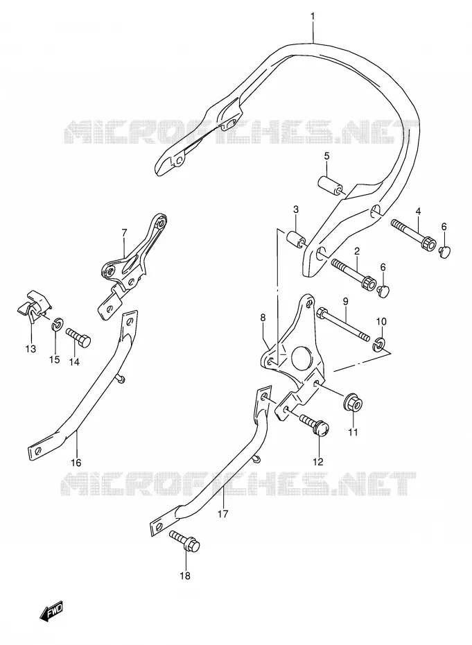 BACKREST (MODELE J/K/L/M/N/P) Suzuki MOTO 600 GSX-F 1991  GSX600FM(E2)
