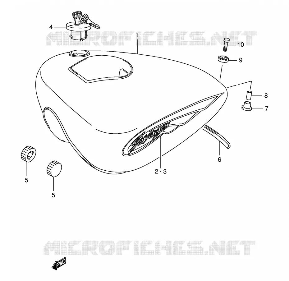 BENZINETANK (MODELE K2/K3) Suzuki MOTO 650 BOULEVARD 2003  LS650PK3(E3/E28)