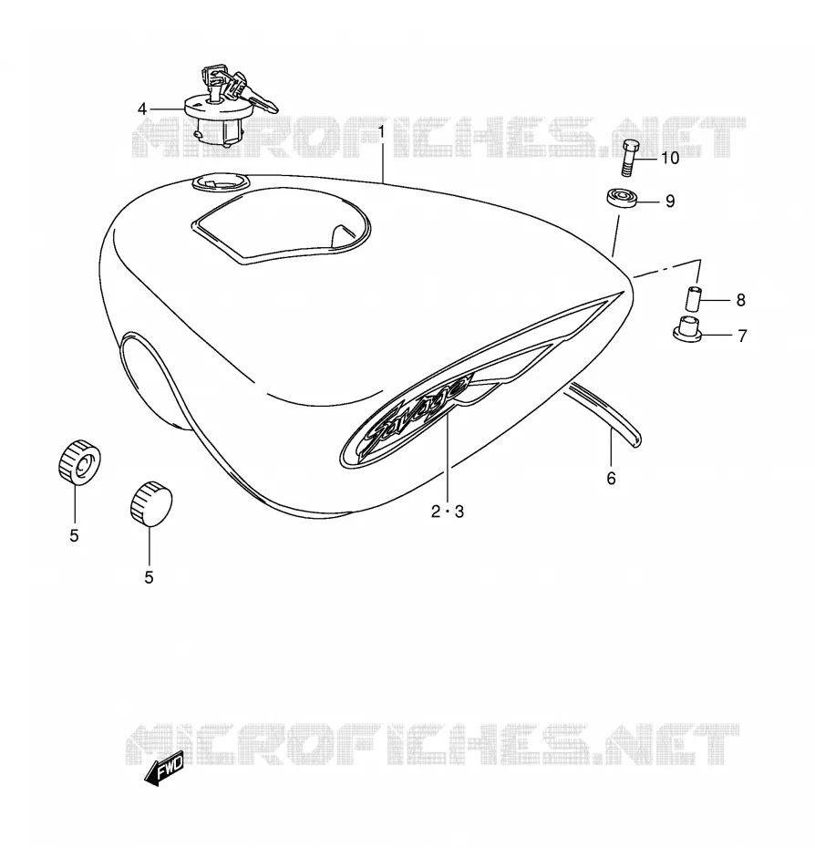 BENZINETANK (MODELE K2/K3) Suzuki MOTO 650 SAVAGE 1996  LS650PT(E2)