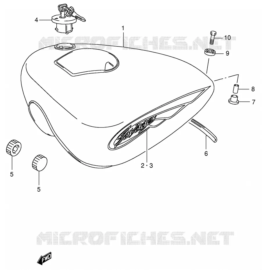 BENZINETANK (MODELE K4) Suzuki MOTO 650 BOULEVARD 2002  LS650PK2(E3/E28)