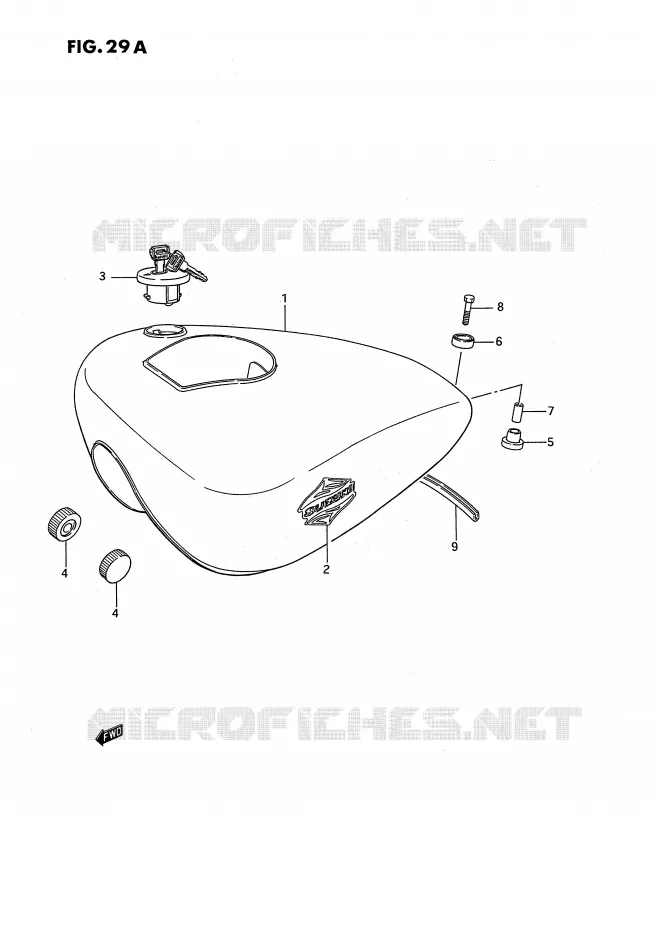BENZINETANK (MODELE M/R) Suzuki MOTO 650 SAVAGE 1994  LS650PR(E2)