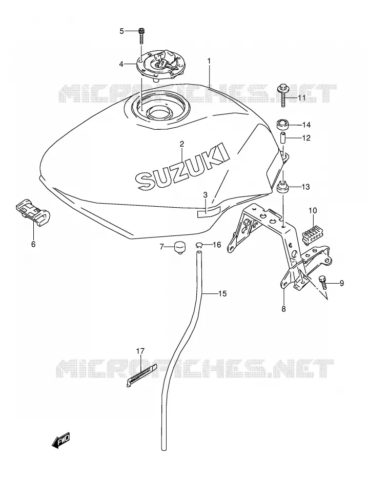 BENZINETANK (MODELE T) Suzuki MOTO 600 GSX-F 1996  GSX600FU2T(E2)