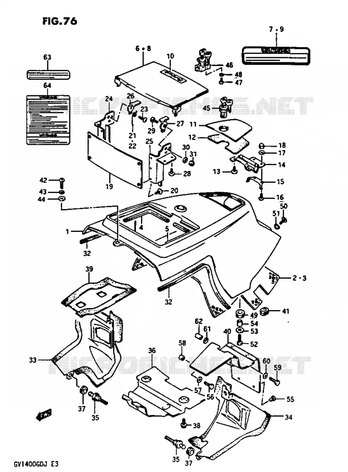 BOVENSTE KUIP MODEL G Suzuki MOTO 1400 CAVALCADE 1986  GV1400GTG(G/H/J)