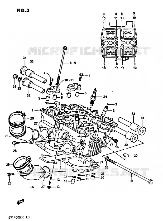 CYLINDER HEAD REAR Suzuki MOTO 1400 CAVALCADE 1986  GV1400GTG(G/H/J)