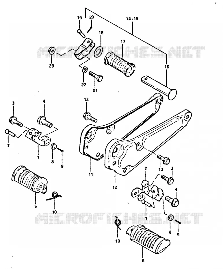 FOOTREST Suzuki MOTO 400 GSX 1980  GSX400ET/GSX400ST