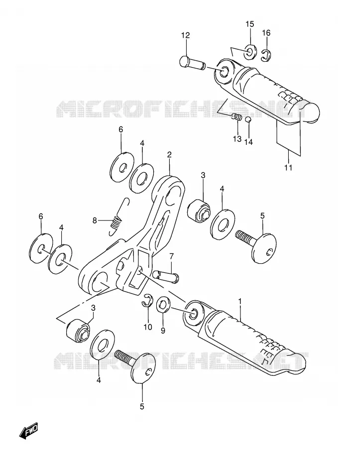 FOOTREST Suzuki MOTO 600 GSX-F 1991  GSX600FM(E2)