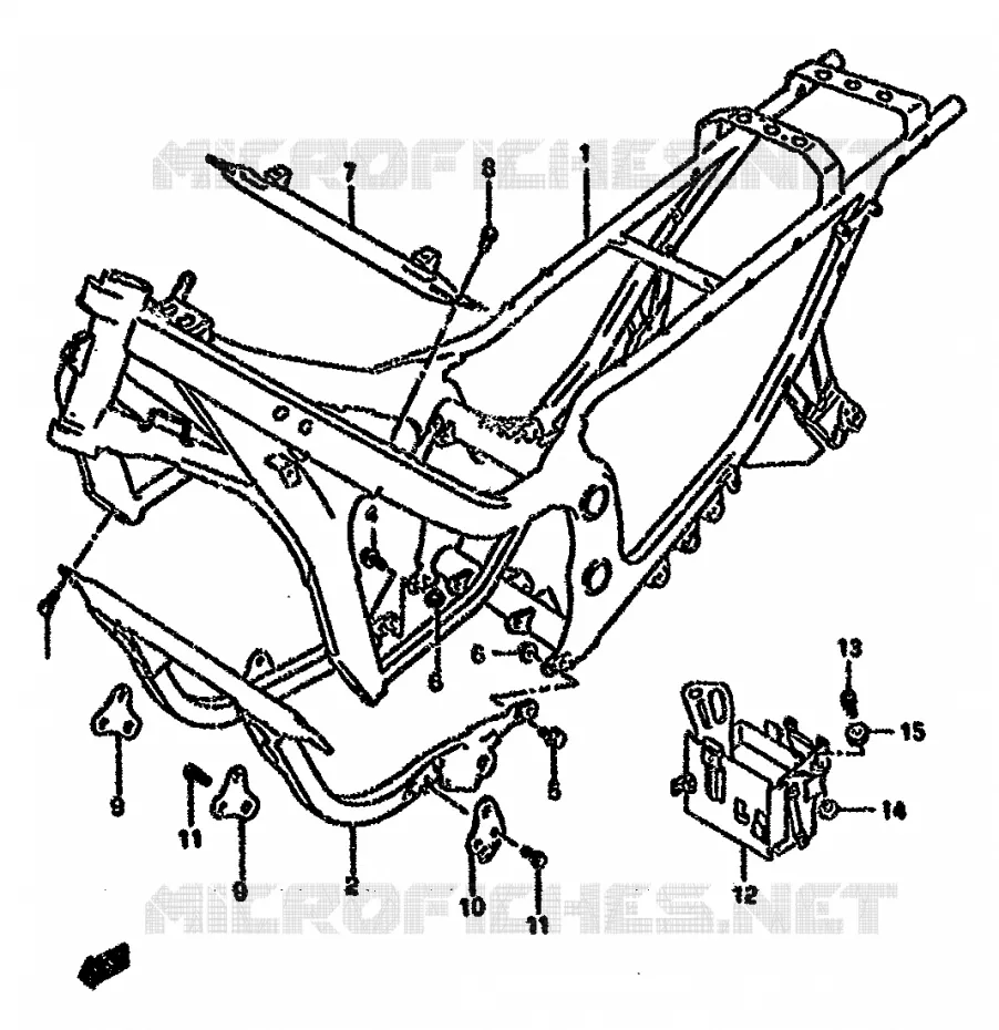FRAME (MODELE K/L/M/N/P/R) Suzuki MOTO 750 GSX-F 1994  GSX750FR(K-T)