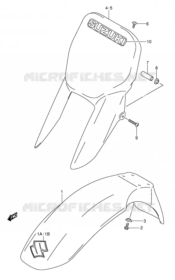 FRONT FENDER Suzuki MOTO 80 JR 2004  JR80K4(P3/P28)