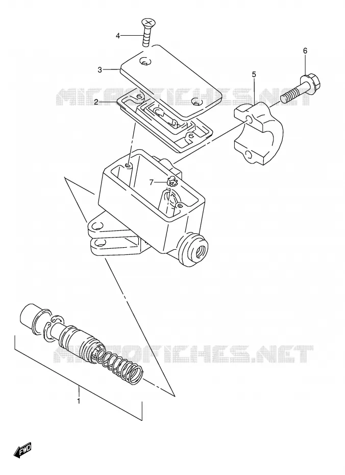 FRONT HOOFDREMCILINDER (MODELE J) Suzuki MOTO 600 GSX-F 1991  GSX600FUM(E2)