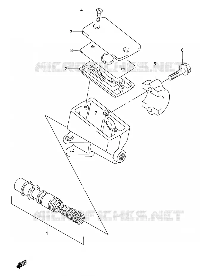 FRONT HOOFDREMCILINDER (MODELE K/L/M/N/P/R/S/T) Suzuki MOTO 600 GSX-F 1988  GSX600FUJ(E2)