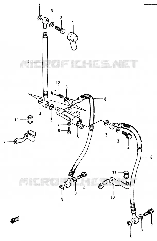 FRONT REMSLANG (GSX750ESF/EFF/ESG) Suzuki MOTO 750 GSX-E 1985  GSX750EF(F)
