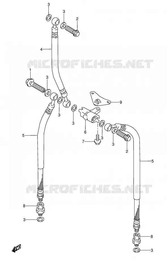 FRONT REMSLANG Suzuki MOTO 600 GSX-F 1996  GSX600FU2T(E2)