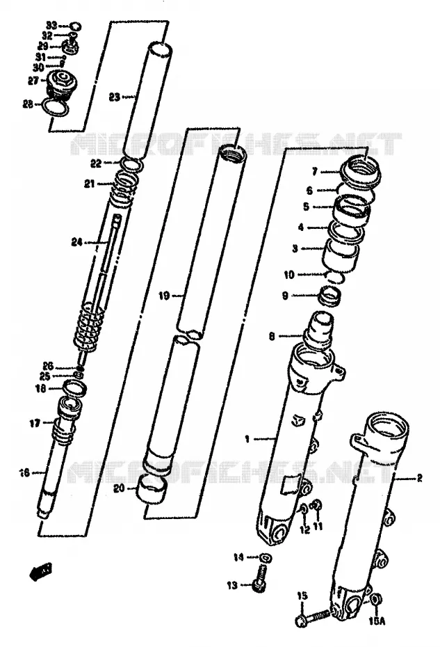 FRONT SCHOKDEMPER (MODELE S/T) Suzuki MOTO 750 GSX-F 1996  GSX750FT(K-T)