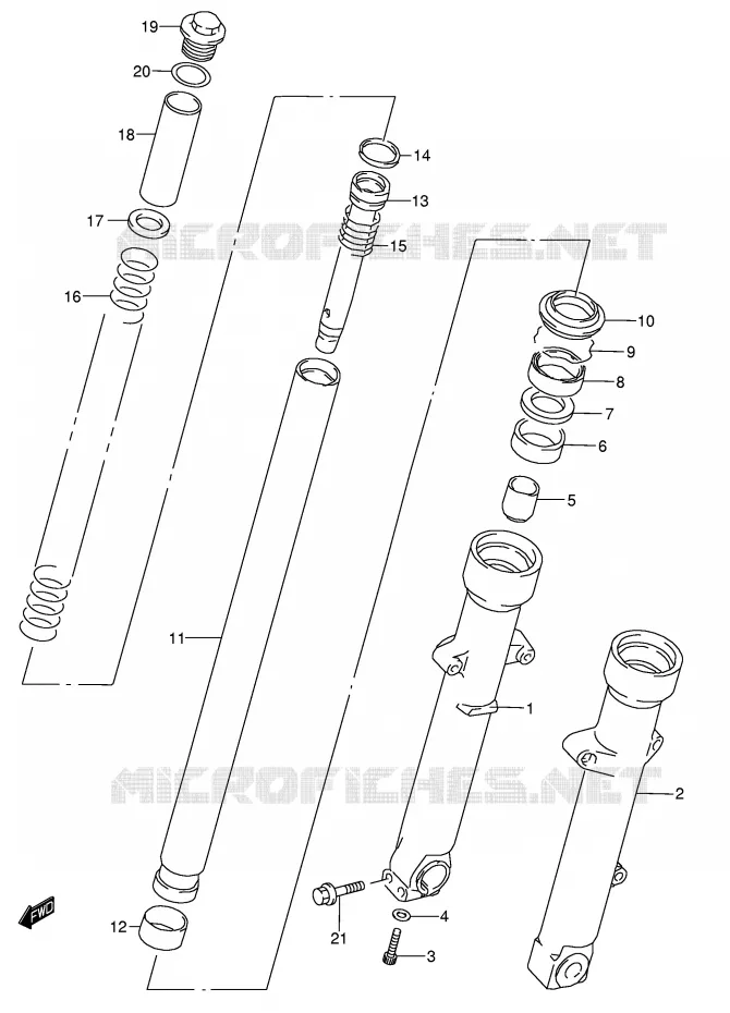 FRONT SCHOKDEMPER Suzuki MOTO 750 GSX 1998  GSX750W(E4)
