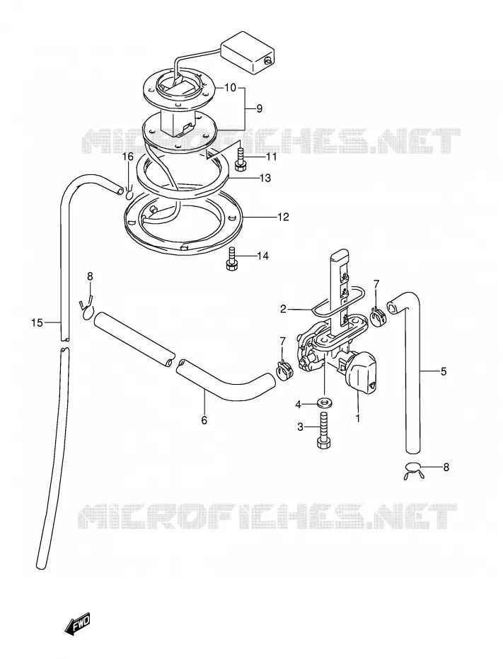 FUEL COCK (MODELE T) Suzuki MOTO 600 GSX-F 1993  GSX600FU2P(E2)