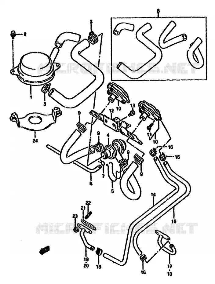 FUEL EVAP SYSTEM (E18,MODELE N E39) Suzuki MOTO 750 GSX-F 1995  GSX750FS(K-T)