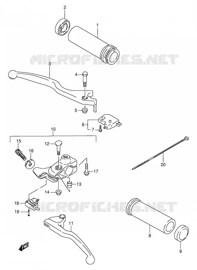 HANDGRIPS - LEVERS Suzuki MOTO 650 SAVAGE 2001  LS650PK1(E2)