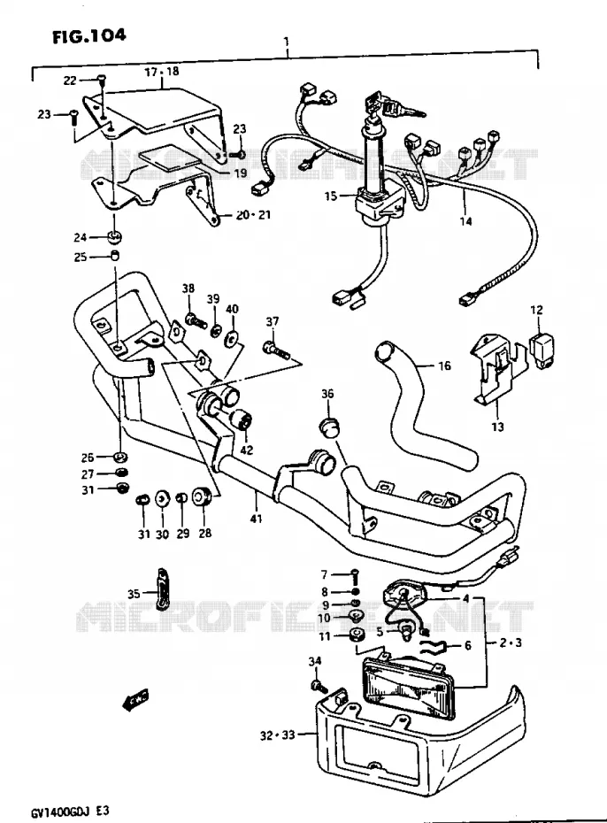 HOEKLICHT SET GV1400GDG/GTG/GDH/GDJ OPT Suzuki MOTO 1400 CAVALCADE 1986  GV1400GDG(G/H/J)