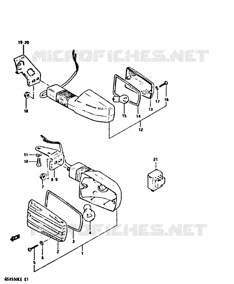 INDICATOREN (E2, E17) Suzuki MOTO 550 GSX-E 1984  GSX550EE(E1)