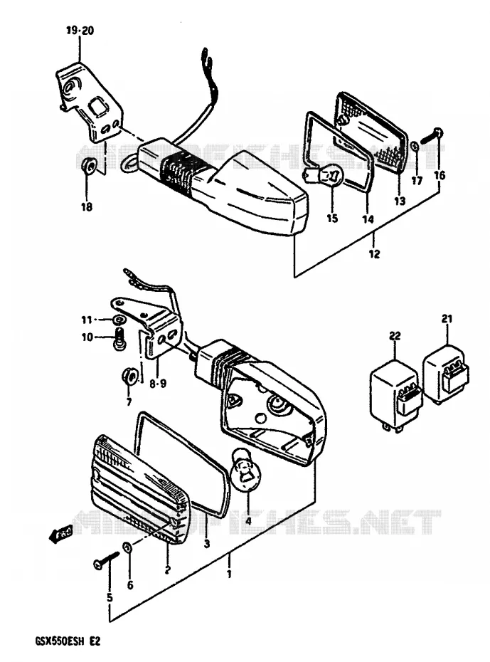 INDICATOREN (E2,E17) Suzuki MOTO 550 GSX-E 1985  GSX550ESF(F/G/H)