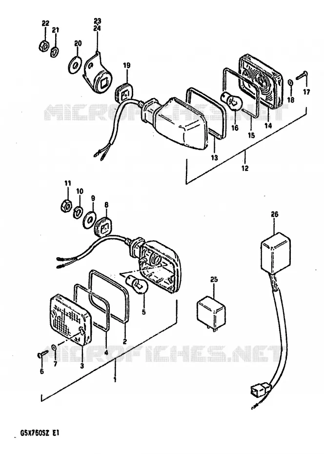 INDICATOREN (E2,E4,E17,E21,E34) Suzuki MOTO 750 GSX-S 1982  GSX750SZ