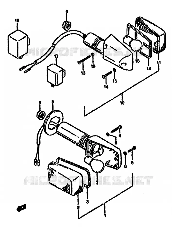 INDICATOREN (MODELE K/L/M/N/P/R) Suzuki MOTO 750 GSX-F 1992  GSX750FN(K-T)