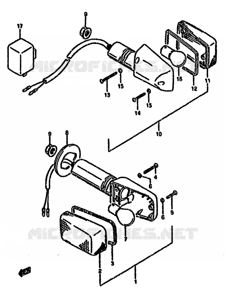 INDICATOREN (MODELE T) Suzuki MOTO 750 GSX-F 1989  GSX750FK(K-T)