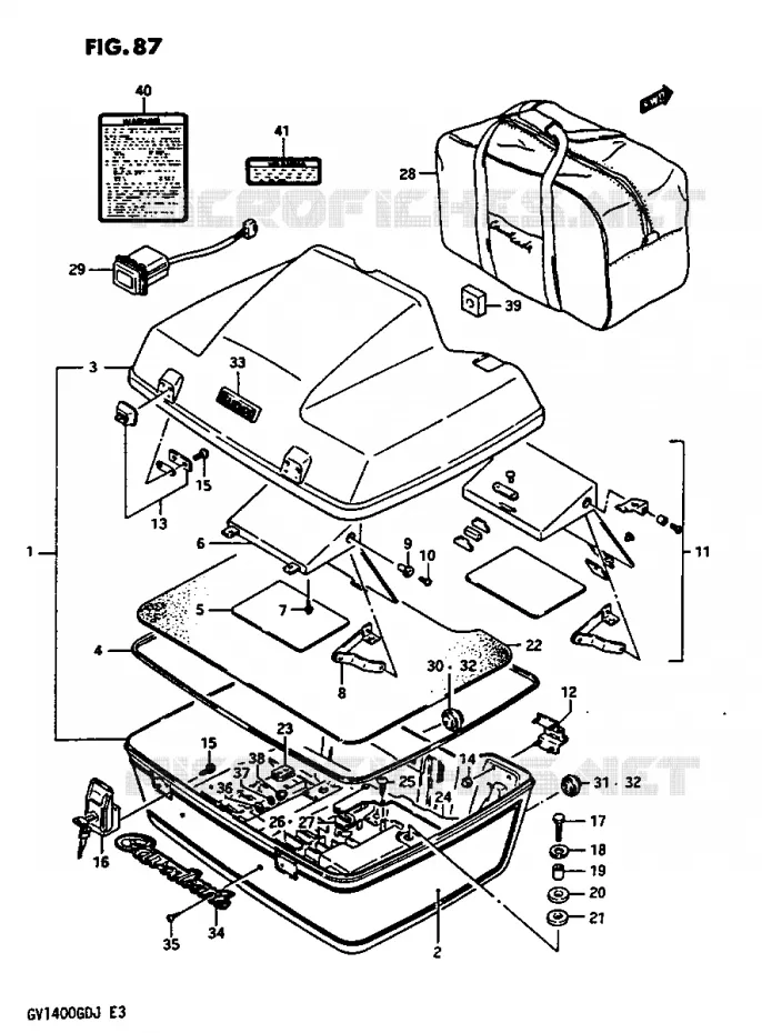 KOFFER GV1400GDG/GTG Suzuki MOTO 1400 CAVALCADE 1987  GV1400GDH(G/H/J)