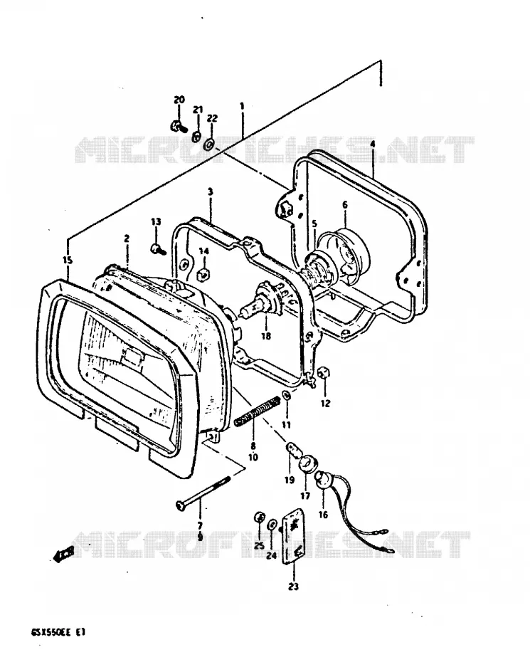 KOPLAMP (GSX550ED/EE) Suzuki MOTO 550 GSX-E 1983  GSX550ED(E1)