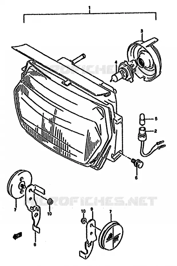 KOPLAMP (MODELE T) Suzuki MOTO 750 GSX-F 1993  GSX750FP(K-T)
