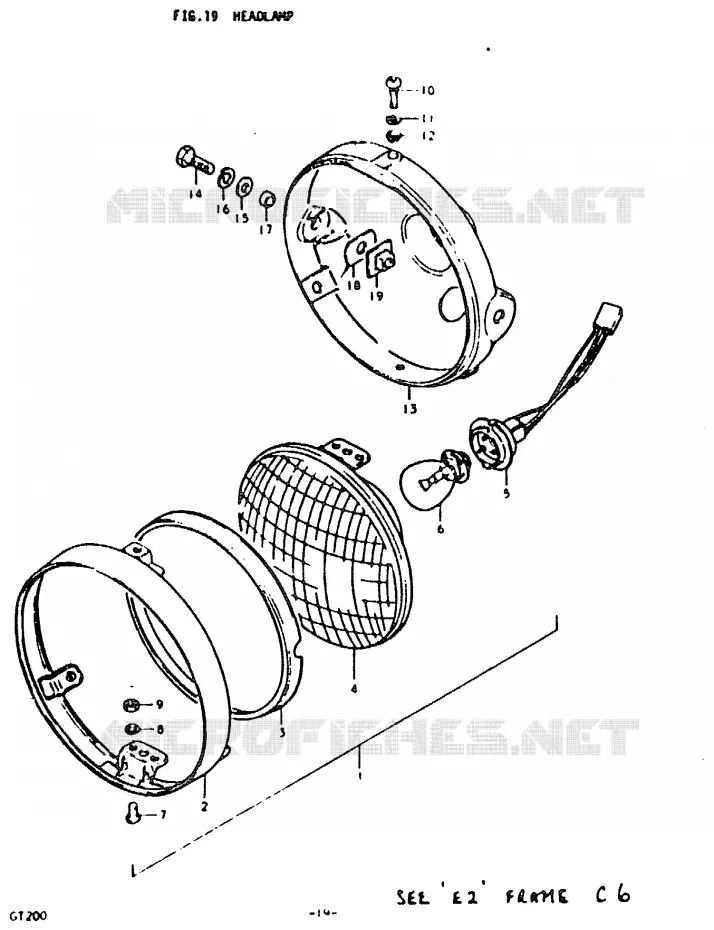 KOPLAMP Suzuki MOTO 200 GT 1992  GT200EN(N)
