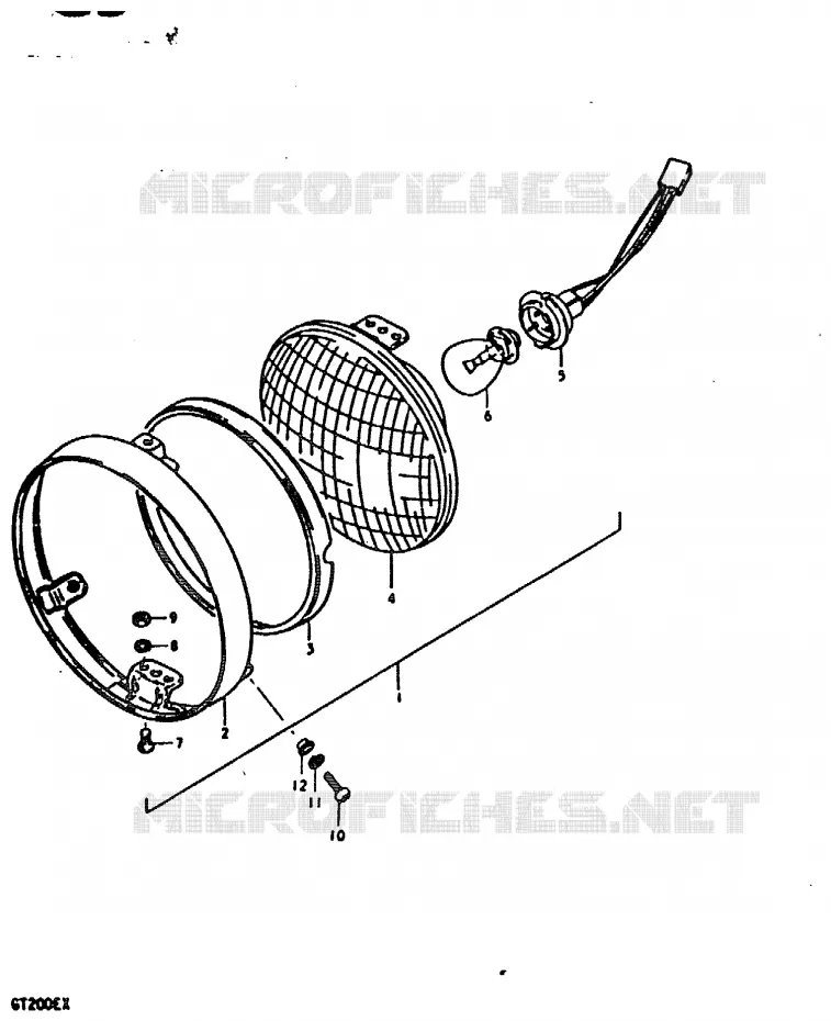 KOPLAMP Suzuki MOTO 200 GT 1999  GT200X(X)