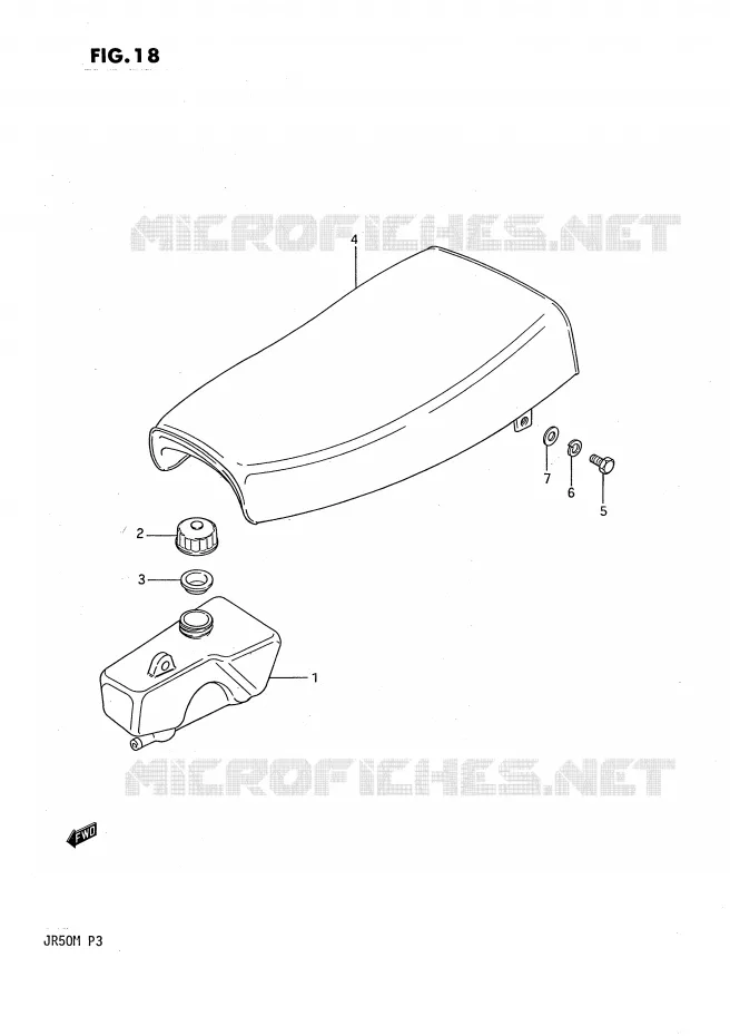 OLIE TANK - SEAT Suzuki MOTO 50 JR 1985  JR50F(P3)