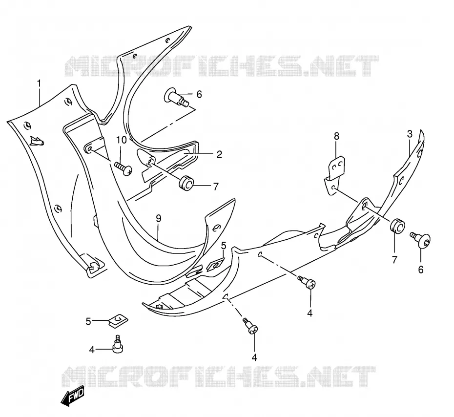 ONDER COWLING (MODELE K4/K5) Suzuki MOTO 600 GSX-F 2006  GSX600FK6(E2)