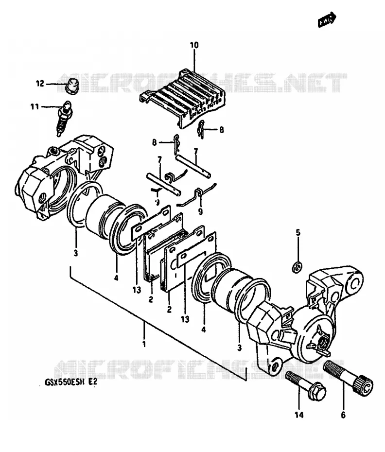 REAR CALIPER Suzuki MOTO 550 GSX-E 1985  GSX550EF(F/G/H)