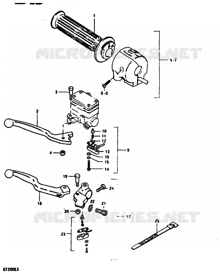 RIGHT SWITCH - HANDGREEP Suzuki MOTO 200 GT 1999  GT200X(X)