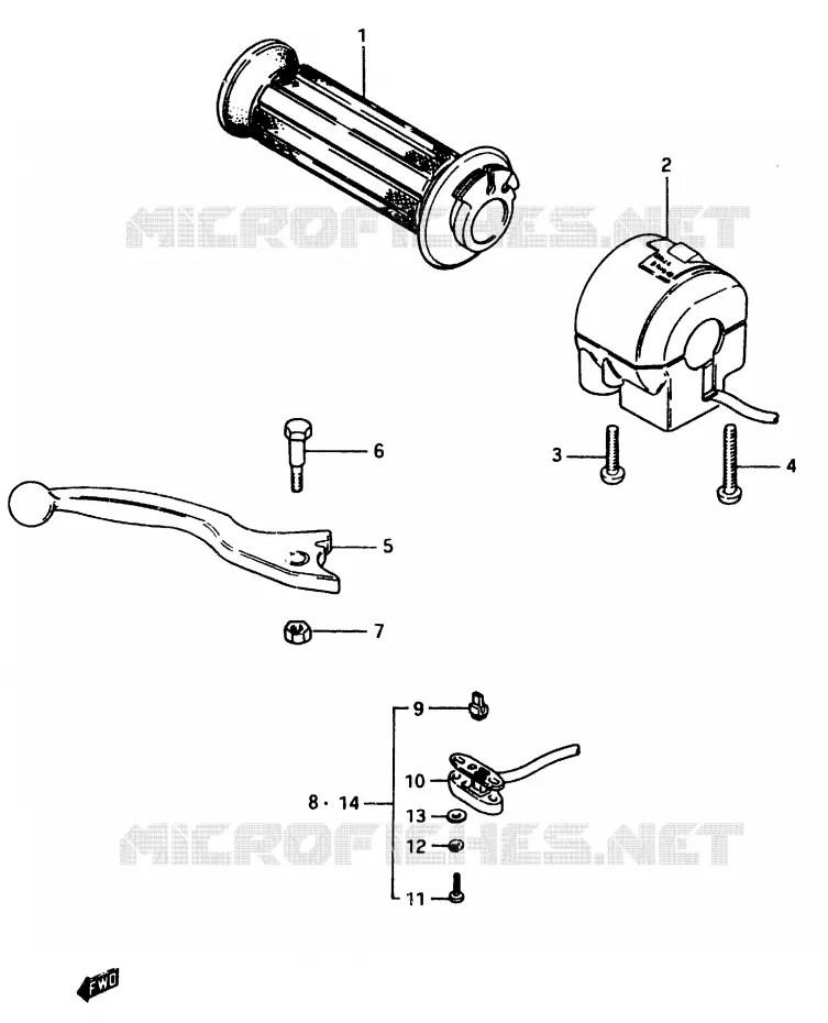 RIGHT SWITCH - HANDGREEP Suzuki MOTO 750 GSX-E 1983  GSX750ESD(D/E)