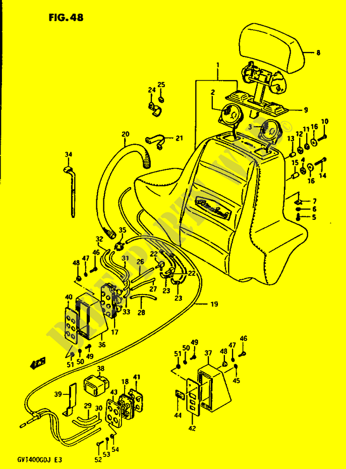 RUGLEUNING   LUIDSPREKERS GV1400GCG/GCH voor Suzuki CAVALCADE 1400 1986