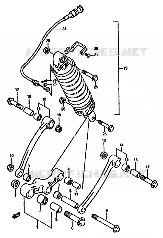 SCHOKBREKER AANEENSCHAKELING (VOIR NOTE) Suzuki MOTO 750 GSX-F 1994  GSX750FR(K-T)