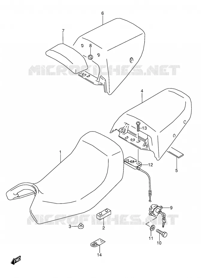 SEAT (MODELE J/K/L/M) Suzuki MOTO 600 GSX-F 1994  GSX600FU2R(E2)