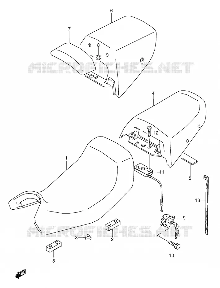 SEAT (MODELE N/P/R/S/T) Suzuki MOTO 600 GSX-F 1993  GSX600FUP(E2)