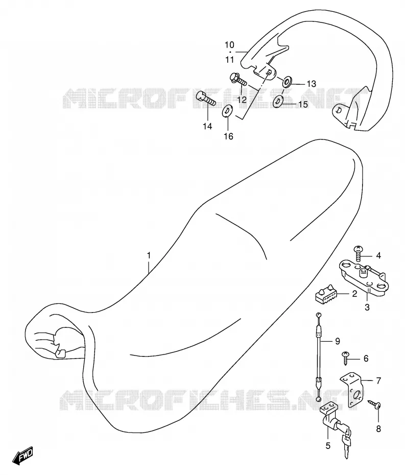SEAT (MODELE W/X) Suzuki MOTO 600 GSX-F 1999  GSX600FX(E2)