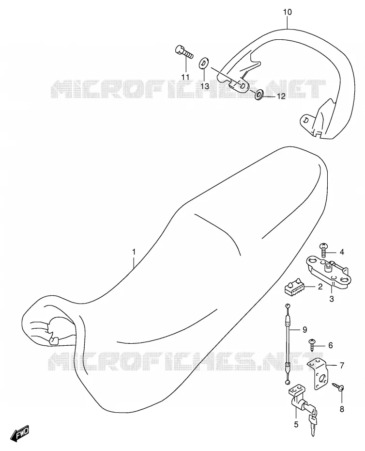 SEAT (MODELE Y/K1/K2) Suzuki MOTO 600 GSX-F 2002  GSX600FUK2(E2)