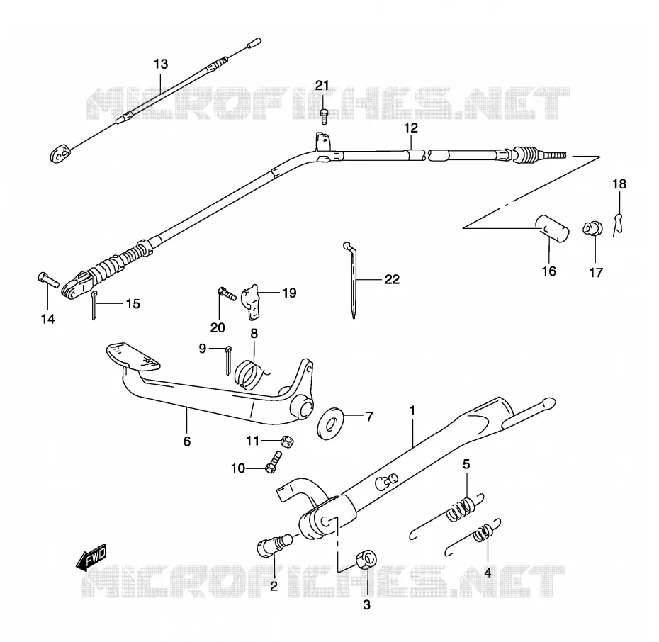 STAND - ACHTER REMPEDAAL Suzuki MOTO 250 MARAUDER 2003  GZ250K3(P19)