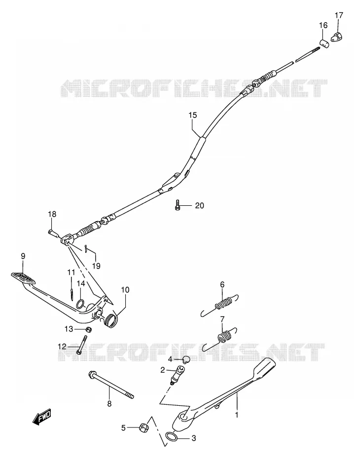 STAND - ACHTER REMPEDAAL Suzuki MOTO 650 SAVAGE 2002  LS650PK2(E2)