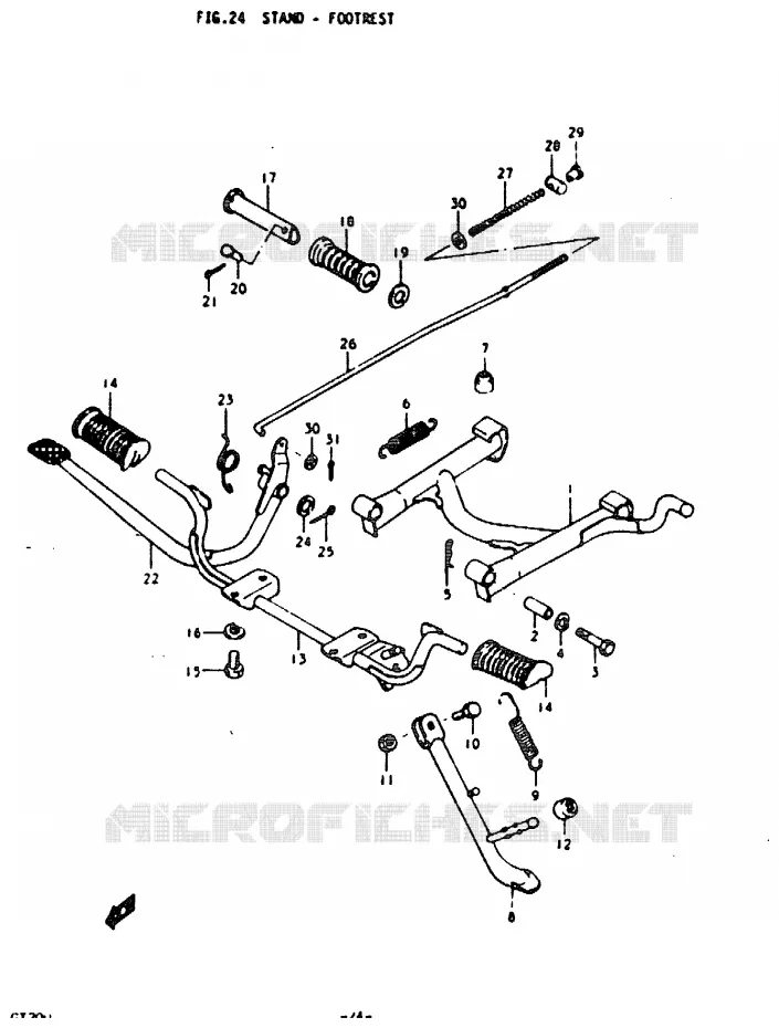 STAND - FOOTREST Suzuki MOTO 200 GT 1992  GT200EN(N)