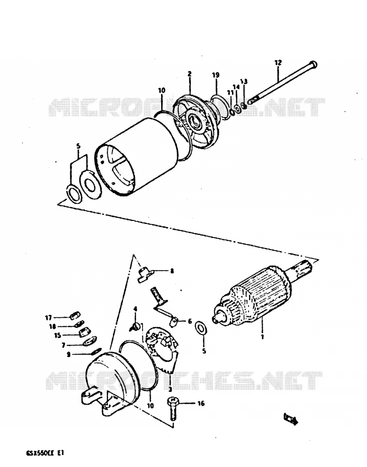 STARTMOTOR Suzuki MOTO 550 GSX-E 1984  GSX550EE(E1)